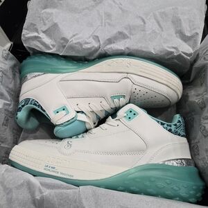 Skechers X  Snoop Dogg Sizzle Buckets OG Sneaker White &teal NWOT